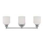 Melrose Bathroom Vanity Light - Polished Chrome / White Opal