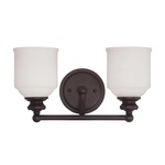 Melrose Bathroom Vanity Light - English Bronze / White Opal