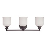 Melrose Bathroom Vanity Light - English Bronze / White Opal