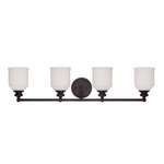 Melrose Bathroom Vanity Light - English Bronze / White Opal