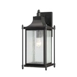 Dunnmore Outdoor Wall Sconce - Black / Clear Seeded