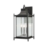 Dunnmore Outdoor Wall Sconce - Black / Clear Seeded