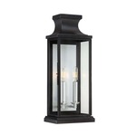 Brooke Exterior Wall Sconce - Black / Clear