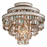 Dolcetti Semi Flush Ceiling Light - Silver / Shell / Crystal / Stainless Steel