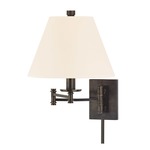 Claremont Swing Arm Wall Sconce - Old Bronze / White