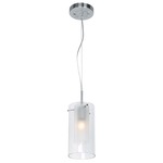 Proteus Pendant - Brushed Steel / Clear