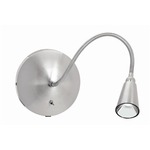 LED Gooseneck Wall Light - Brushed Steel