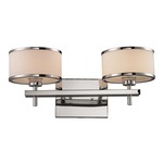 Utica Bathroom Vanity Light - Polished Chrome / White Glass