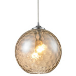 Watersphere Pendant - Polished Chrome / Champagne