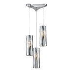 Chromia 3 Light Pendant - Polished Chrome / Swirl