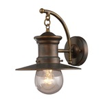 Maritime Outdoor Hanging Wall Sconce - Clear Seeded/ Hazelnut Bronze
