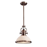Chadwick Glass Pendant - Copper / White Glass
