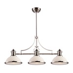 Chadwick Glass Linear Suspension - Polished Nickel / White Glass