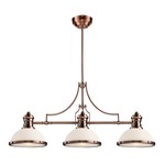 Chadwick Glass Linear Suspension - Copper / White Glass