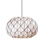 Tetra Large Pendant - Polished Chrome / White