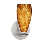 Karli Wall Light - Satin Nickel / Amber Cloud