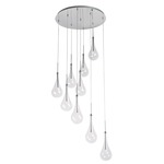 Larmes LED Round Suspension - Polished Chrome / Clear