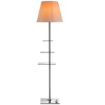 Bibliotheque Floor Lamp - Chrome / Plisse Cloth