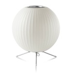 Ball Tripod Table Lamp - Brushed Nickel / White