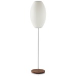 Cigar Lotus Floor Lamp - Brushed Nickel/ Walnut Base / White