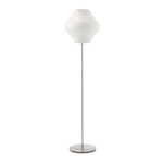 Pear Lotus Floor Lamp - Brushed Nickel / White