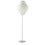 Pear Lotus Floor Lamp - Brushed Nickel / White