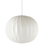 Ball CrissCross Pendant - Brushed Nickel / White