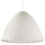 Bell X-Large Pendant - Brushed Nickel / White