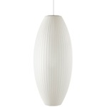 Cigar Pendant - Brushed Nickel / White