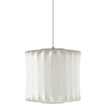 Lantern Pendant - Brushed Nickel / White