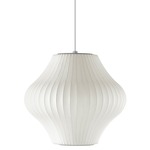 Pear Pendant - Brushed Nickel / White