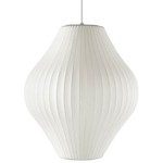 Pear Pendant - Brushed Nickel / White