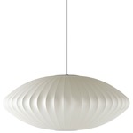 Saucer X-Large Pendant - Brushed Nickel / White