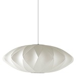 Saucer CrissCross Pendant - Brushed Nickel / White