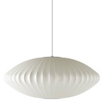 Saucer Pendant - Brushed Nickel / White