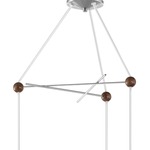 Bubble Lamp Triple Canopy - Brushed Nickel/ Walnut
