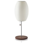 Cigar Lotus Table Lamp - Brushed Nickel / Walnut Base / White