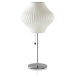 Pear Lotus Table Lamp - Brushed Nickel / White
