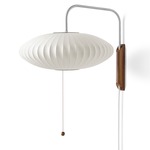 Saucer Wall Sconce - Brushed Nickel / Walnut / White