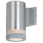 Lightray Glass Stripe Outdoor Wall Light - Brushed Aluminum / White