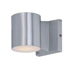 Lightray Round Outdoor Wall Light - Brushed Aluminum / White