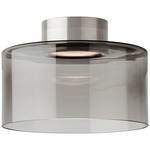 Manette Semi Flush Ceiling Light - Satin Nickel / Transparent Smoke