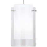 Echo Large Pendant - Satin Nickel / Clear