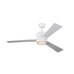 Vision 3 Blade Ceiling Fan with Light - Matte White / Matte White