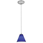 Martini Cord Pendant - Brushed Steel / Cobalt Blue