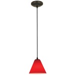 Martini Cord Pendant - Oil Rubbed Bronze / Red