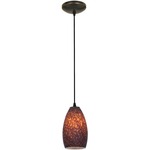 Champagne Cord Pendant - Oil Rubbed Bronze / Brown Stone