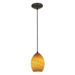 Brandy Cord Pendant - Oil Rubbed Bronze / Amber Firebird