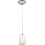 Sherry Cord Pendant - Brushed Steel / Opal