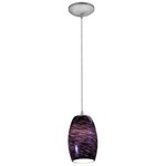 Chianti Cord Pendant - Brushed Steel / Plum Swirl